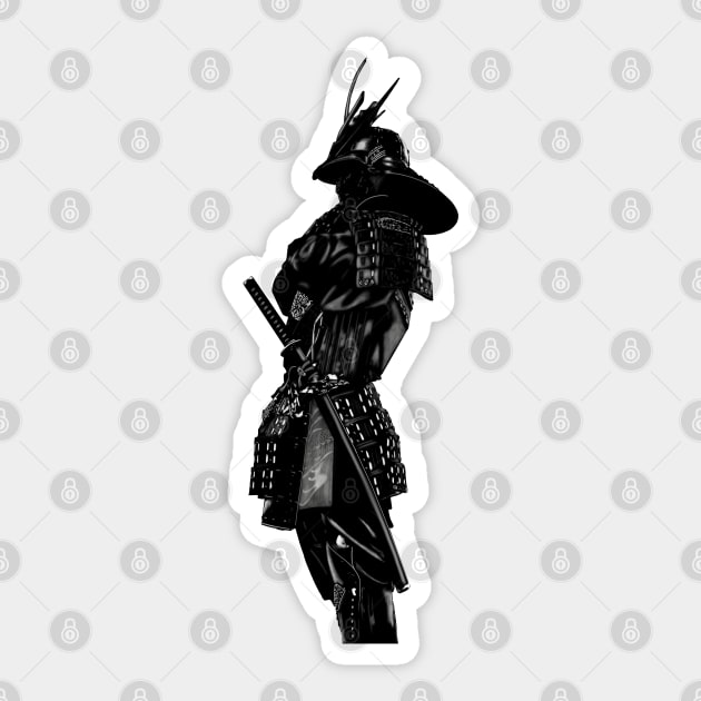 Samurai silhouette Sticker by GrizzlyVisionStudio